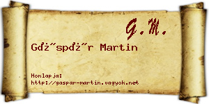 Gáspár Martin névjegykártya